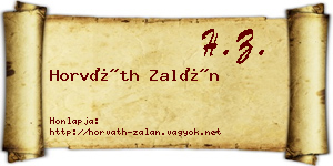 Horváth Zalán névjegykártya